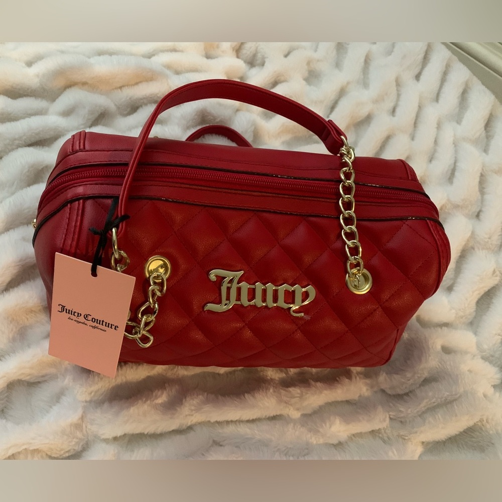 Juicy Couture “Call it Quits” Quilted Barrel Satchel Bag in “Lipstick” Red NWT